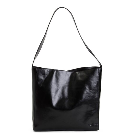 PATRICIA NASH Black Leather Prairie Hobo Handbag